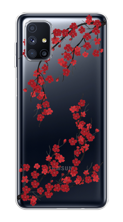 

Чехол на Samsung Galaxy M51 "Красная сакура", Красный;черный, 2101550-2