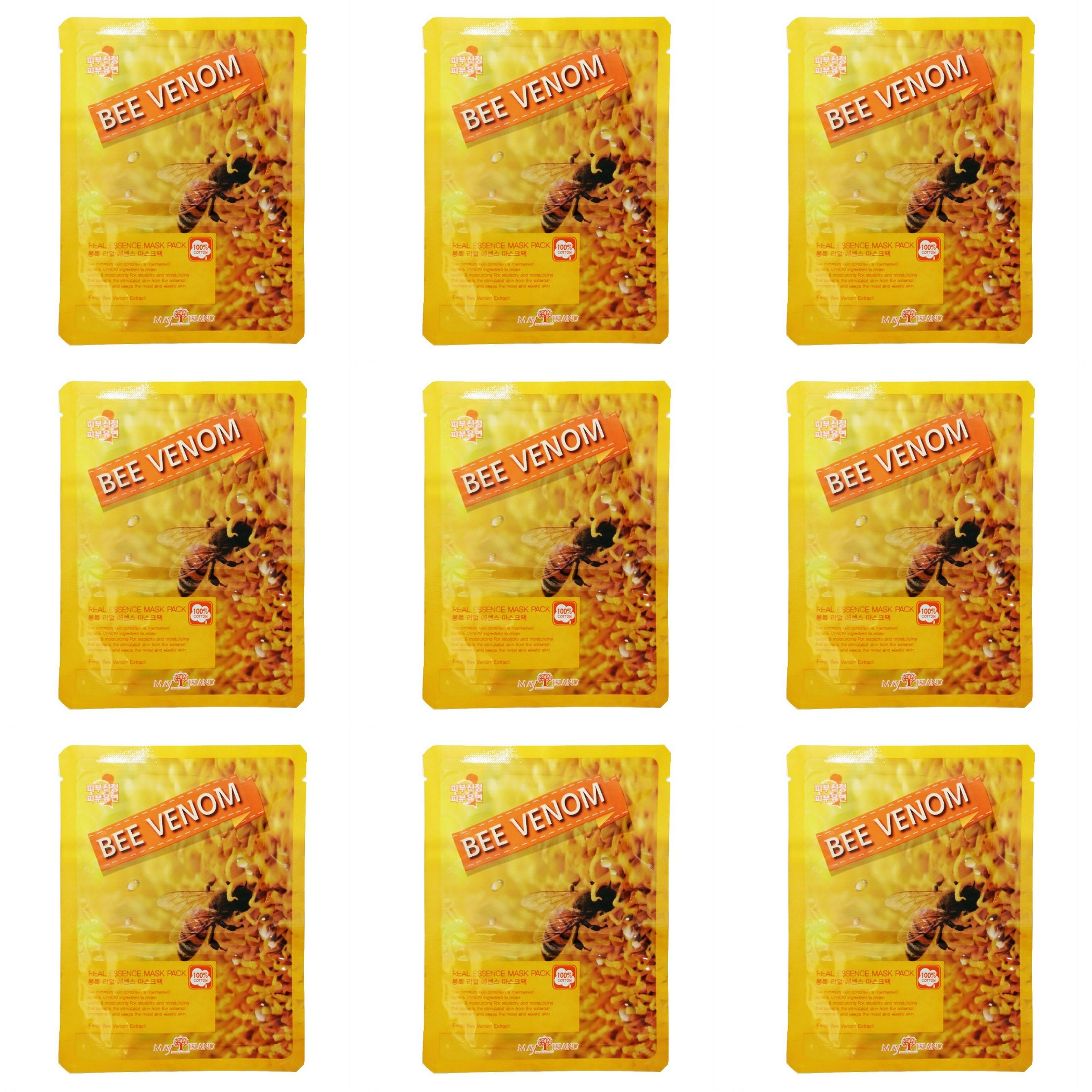 

Маска для лица May Island тканевая с экстрактом пчелиного яда, 9 шт