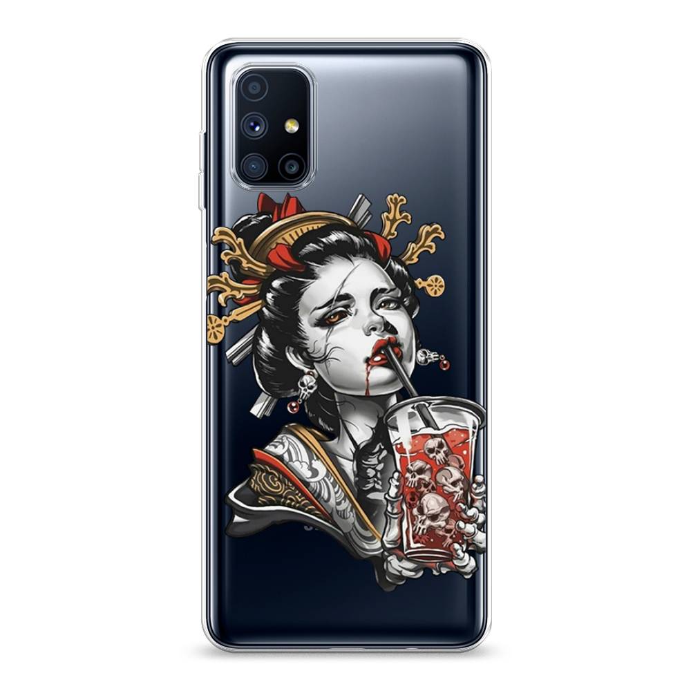 

Чехол на Samsung Galaxy M51 "Опасная гейша", Красный;черный;серый, 2101550-4