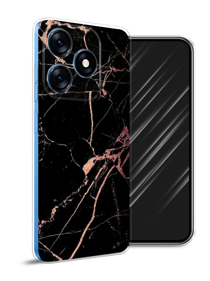 

Чехол Awog на Tecno Spark 10 "Мрамор розовое золото", Черный;розовый, 303650-3