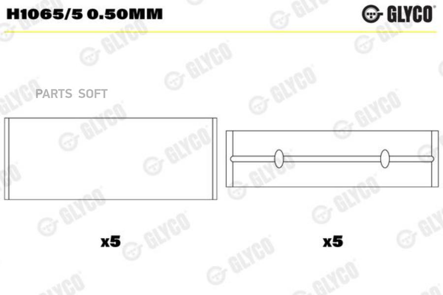 

Вкладыши Двс Коренные GLYCO H10655050MM