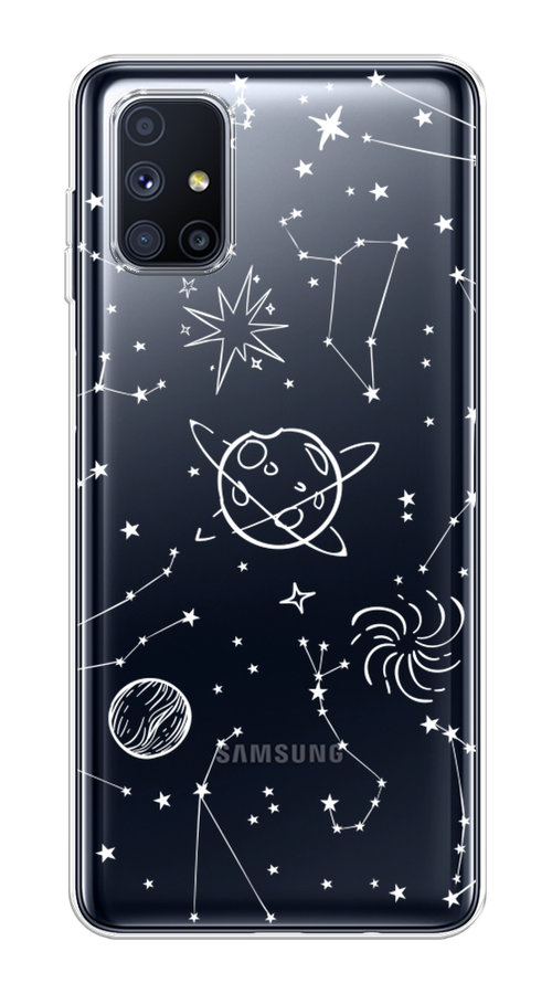 

Чехол на Samsung Galaxy M51 "Планеты в космосе", Белый, 2101550-2