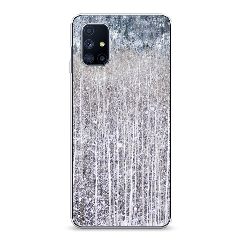 

Чехол на Samsung Galaxy M51 "Снежный лес", Бежевый;серый;белый, 2101550-5