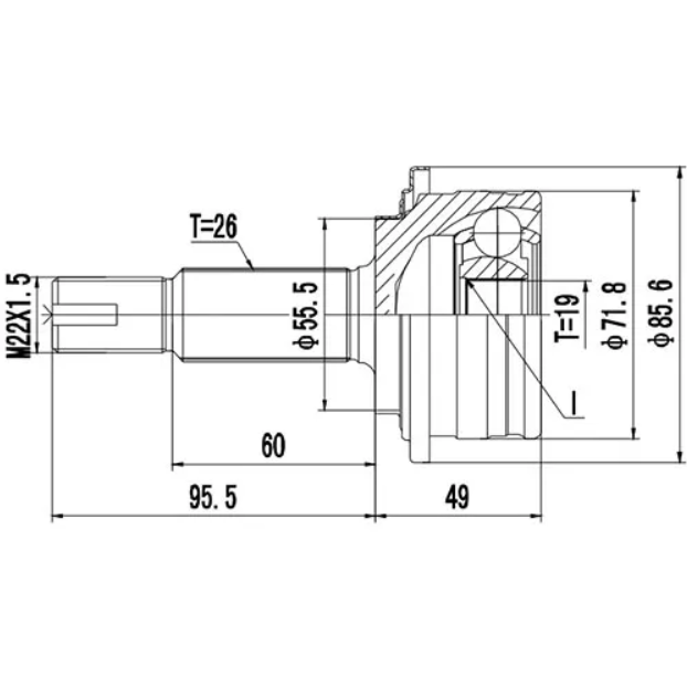 

ZIKMAR Z87057R_ШРУС НАРУЖНЫЙ TOYOTA YARIS (05--11) 1шт