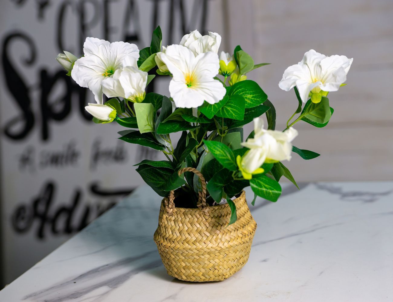 Искусственный цветок в горшке ГИБИСКУС БЕЛЫЙ, 35х20 см, Koopman International