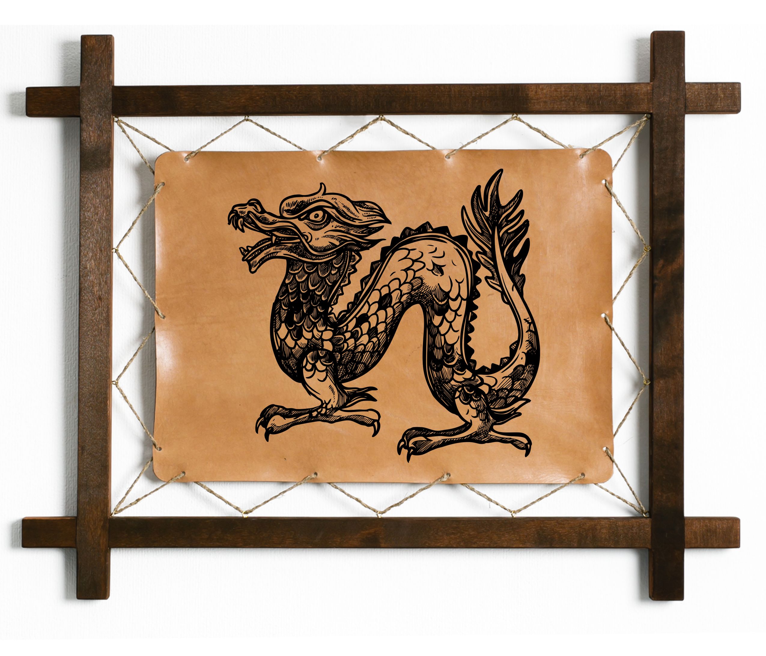 

Картина BoomGiftЯпонский дракон, гравировка на натуральной коже, 723