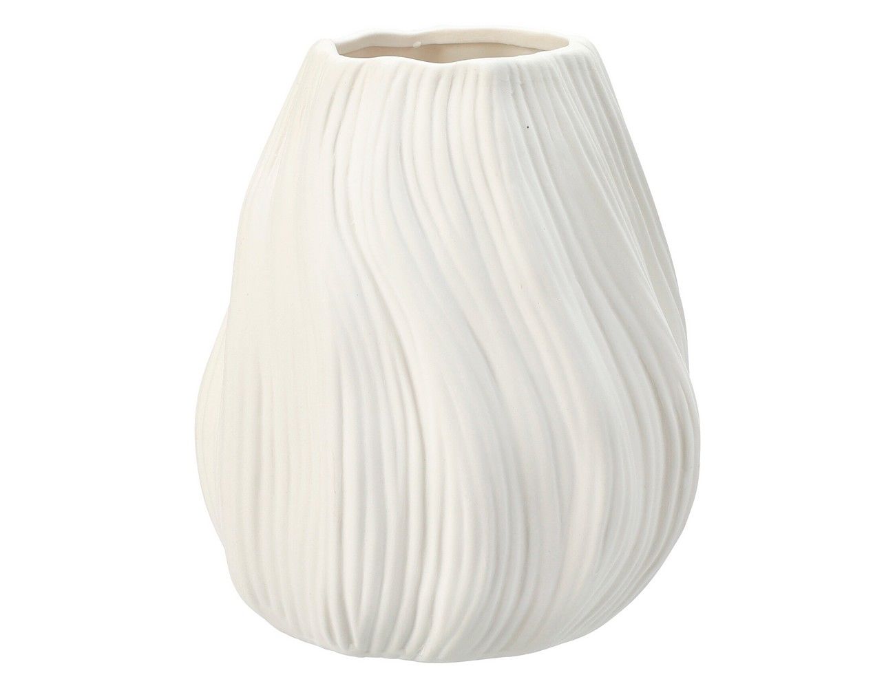 Декоративная ваза ВОЛЮТЭ, фарфор, белая, 18 см, Koopman International