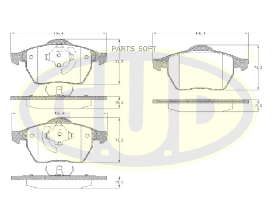 

Колодки пер vw passat 1.8t/1.9tdi 96-98 1шт GUD GBP039001