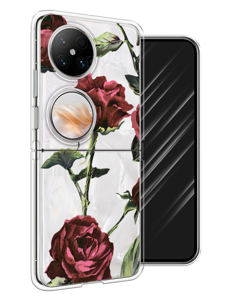 

Чехол Awog на Huawei Pocket 2 "Бордовые розы фон", Бордовый, 6123850-1