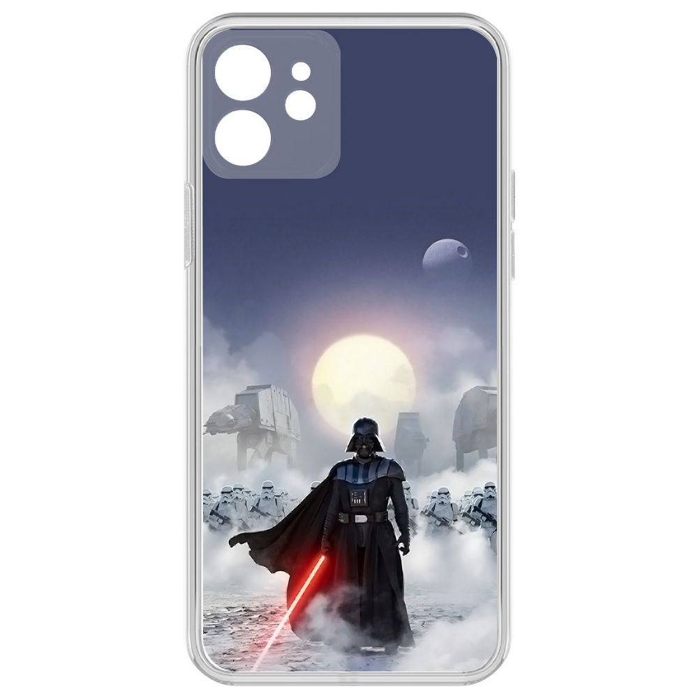 

Чехол-накладка Clear Case Звездные Войны. Дарт Вейдер для iPhone 12 с защитой камеры, Прозрачный