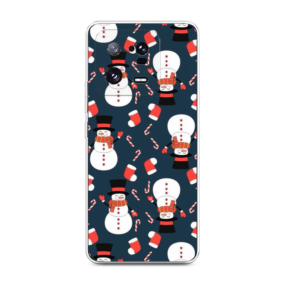 

Чехол на Xiaomi 13 Pro 5G "Синие снеговики", Синий;белый;красный, 317350-5