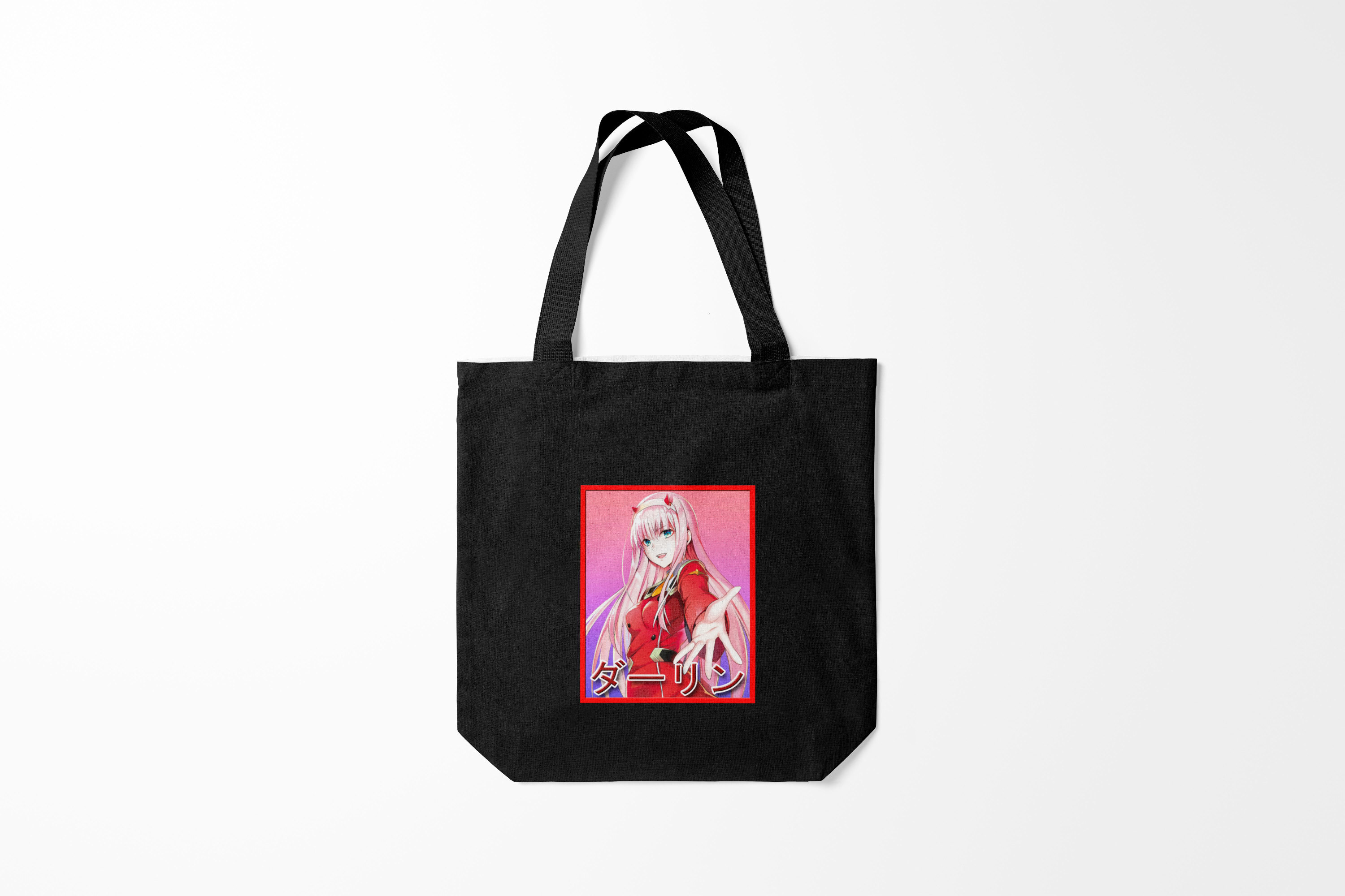 

Сумка шoппер унисекс Burnettie Zero Two give me hand, черный, Zero Two give me hand