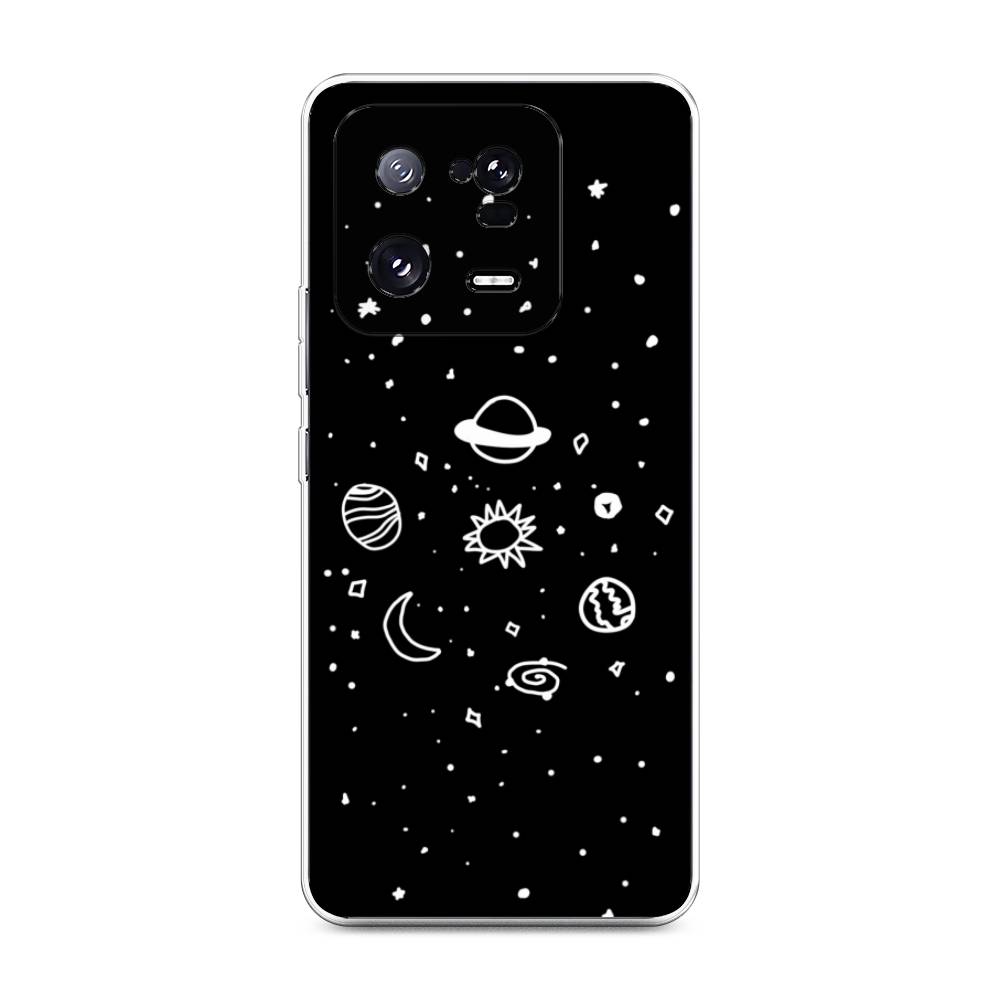 

Чехол на Xiaomi 13 Pro 5G "Дудл солнечной системы", Бежевый;серый, 317350-2