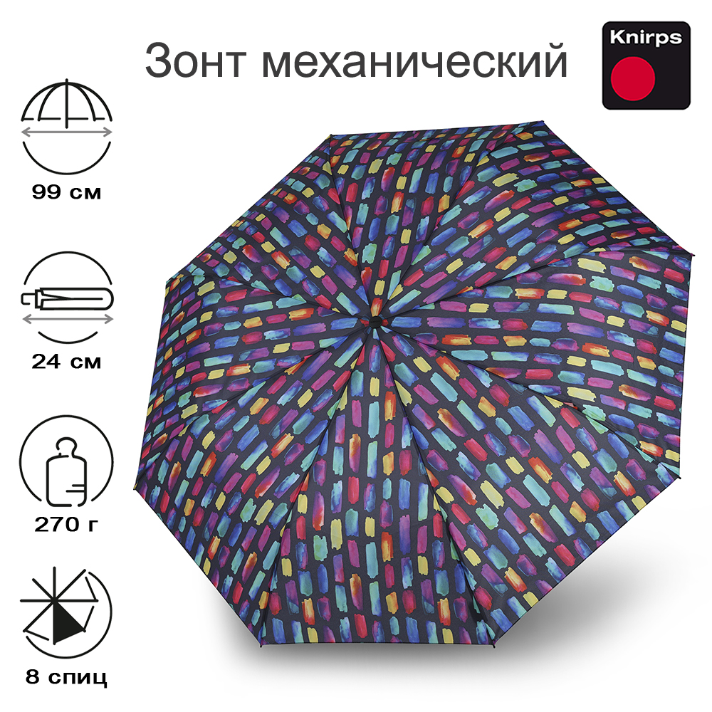 

Зонт женский Knirps A.050 Medium Manual create black, A.050 Medium Manual
