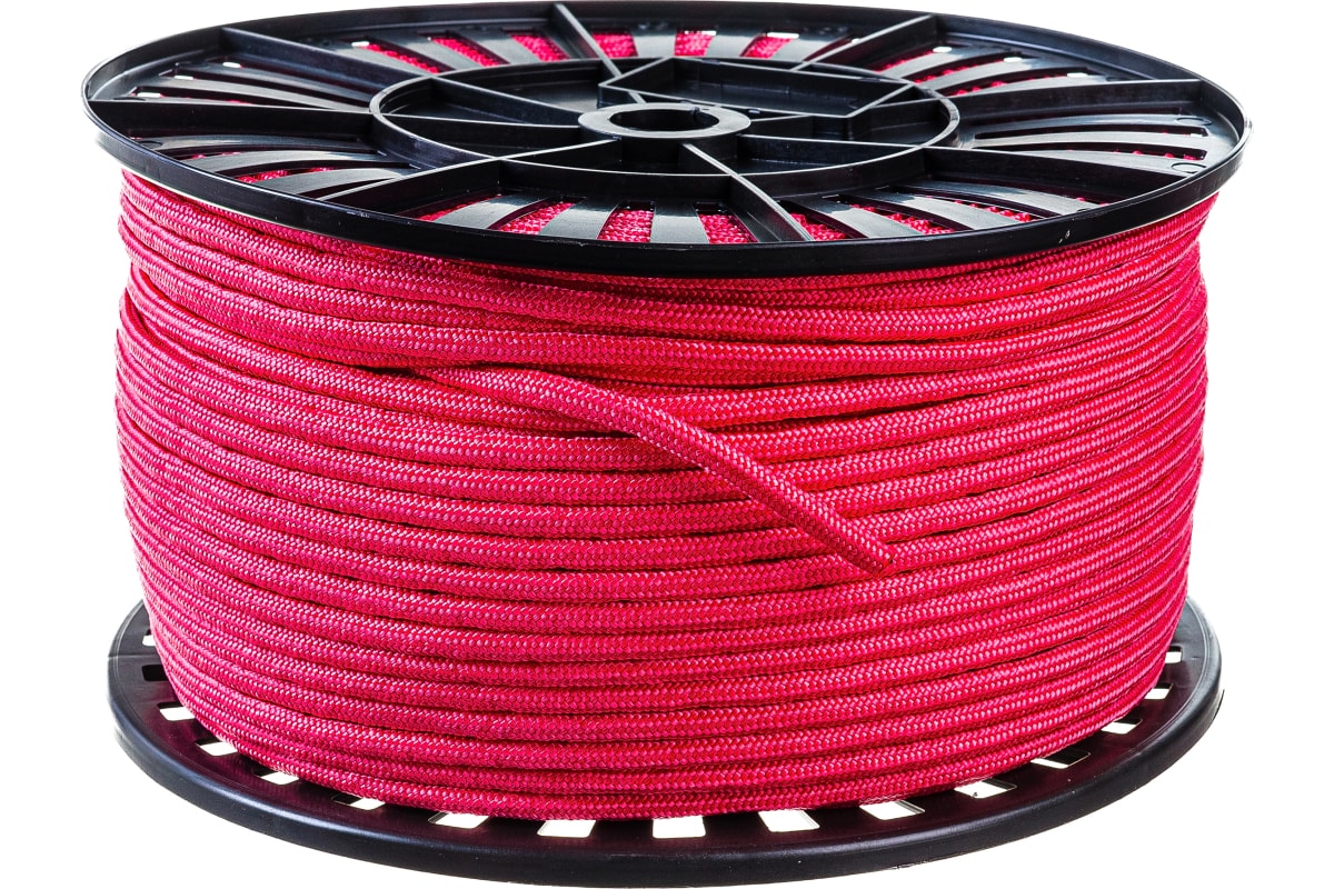 ЭБИС Верёвка плетёная ПП 6 мм (200 м) красная 72153