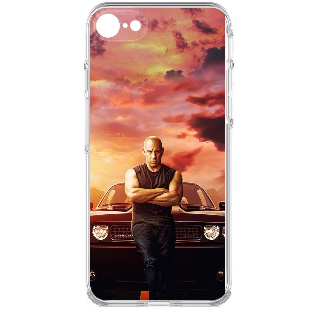 

Чехол-накладка Clear Case Форсаж. Доминик Торетто для iPhone 7/8/SE 2020 с защитой камеры, Прозрачный