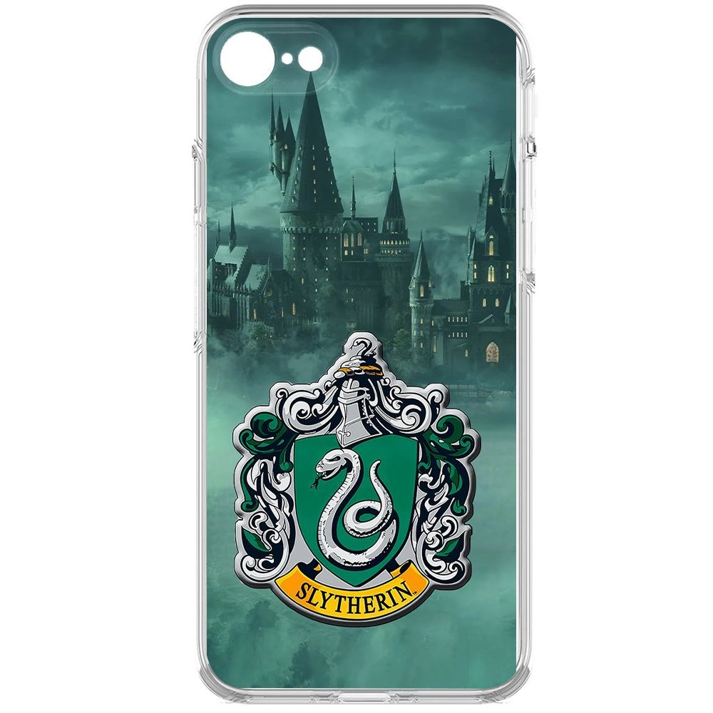 

Чехол-накладка Clear Case Гарри Поттер. Слизерин для iPhone 7/8/SE 2020 с защитой камеры, Прозрачный