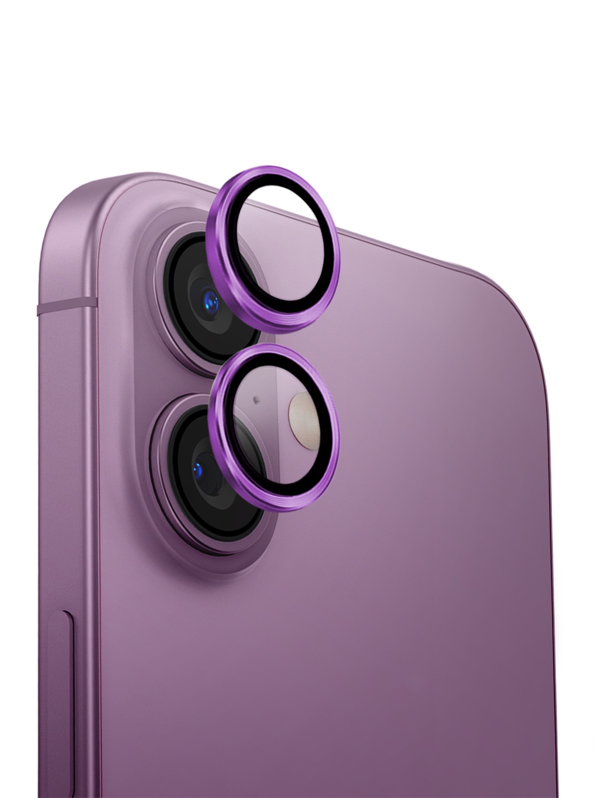

Стекло Uniq для камеры iPhone 16/16 Plus OPTIX Camera Lens с алюминиевой оправой розовый