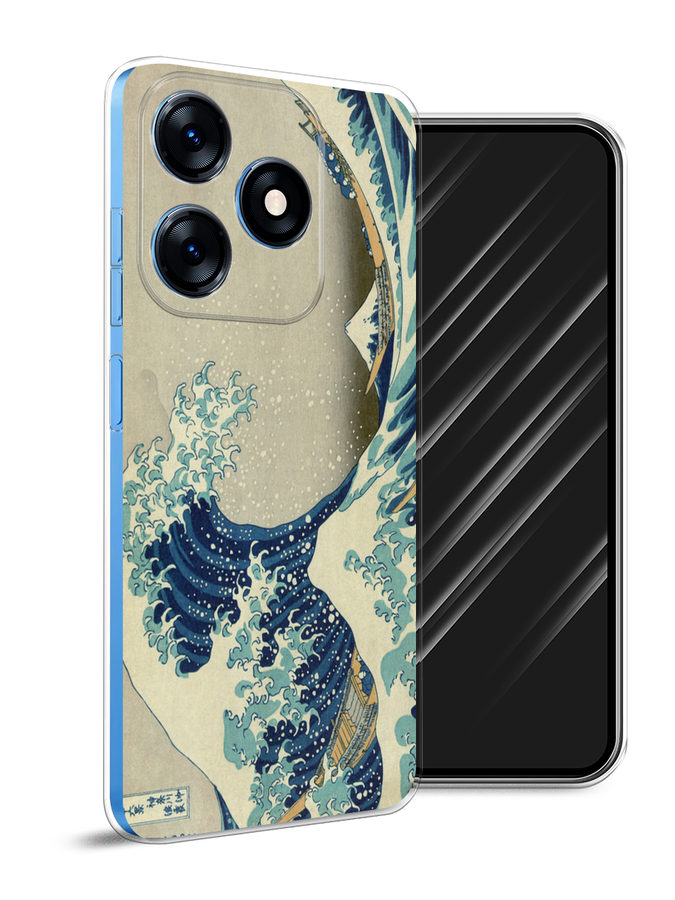 

Чехол Awog на Tecno Spark 10 "Большая волна в Канагаве", Серый;синий;голубой, 303650-9