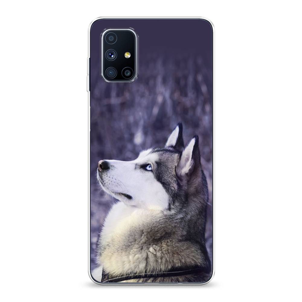 

Чехол на Samsung Galaxy M51 "Хаски 1", Фиолетовый;белый, 2101550-1