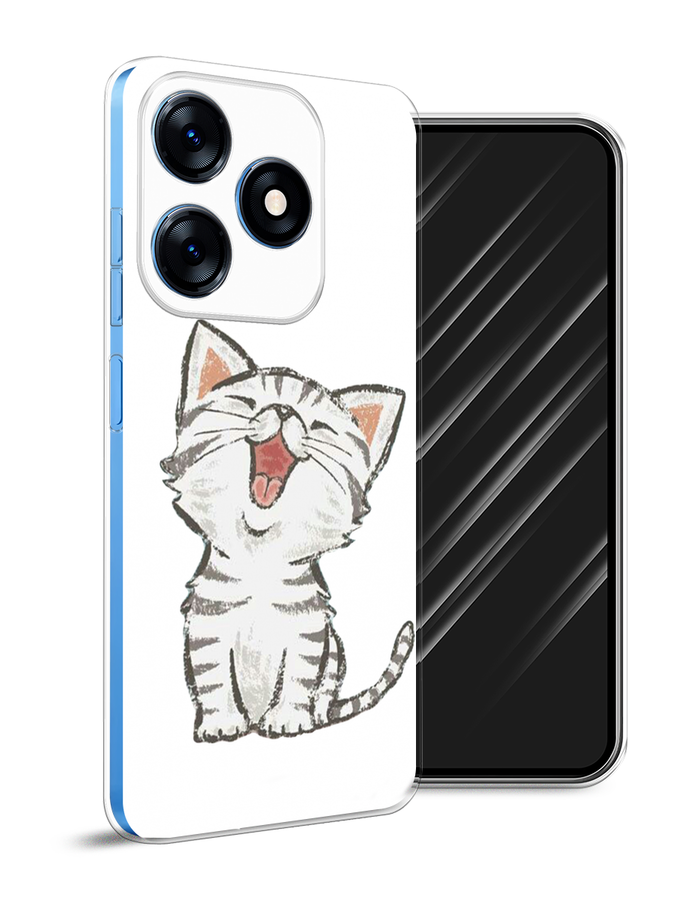 

Чехол Awog на Tecno Spark 10 "Котенок рисованный", Серый;белый, 303650-1