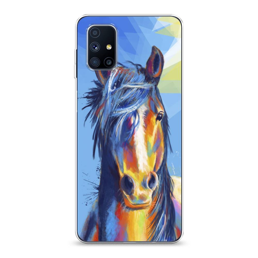 

Чехол на Samsung Galaxy M51 "Лошадь арт 3", Голубой;желтый;синий, 2101550-1