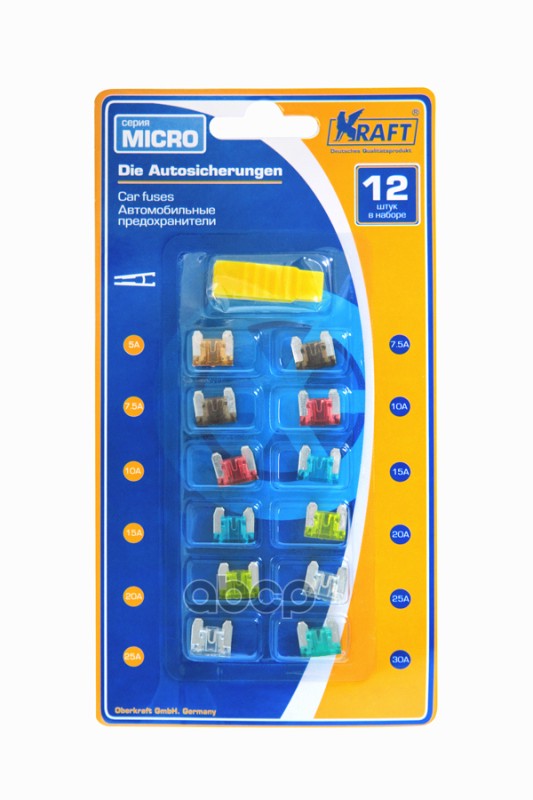 

Предохранители Флажковые Micro 1х5а+2x7,5a+2x10a+2x15a+2x20a+2x25a+1x30a=12 Шт. С Пинцетом