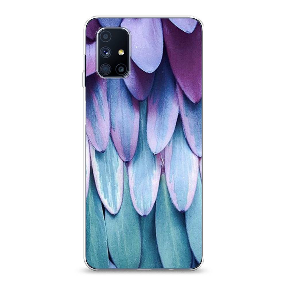

Чехол на Samsung Galaxy M51 "Синее перо", Фиолетовый;голубой, 2101550-3