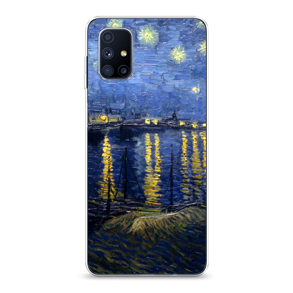 

Чехол на Samsung Galaxy M51 "Звездная ночь над Роной", Синий;желтый, 2101550-4