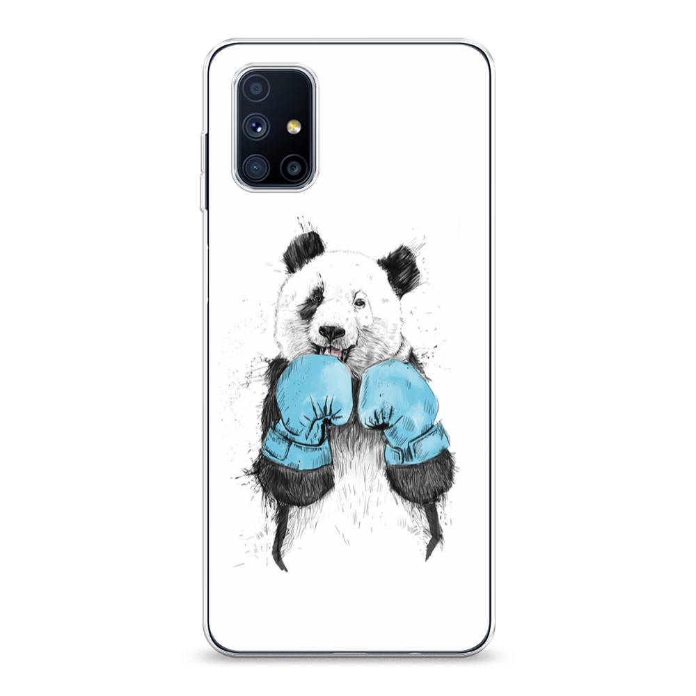 

Чехол на Samsung Galaxy M51 "Панда боксер", Голубой;белый;серый, 2101550-1