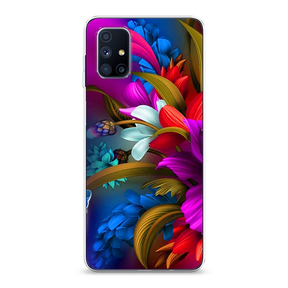 

Чехол на Samsung Galaxy M51 "Фантастические цветы", Фиолетовый;красный;синий, 2101550-2