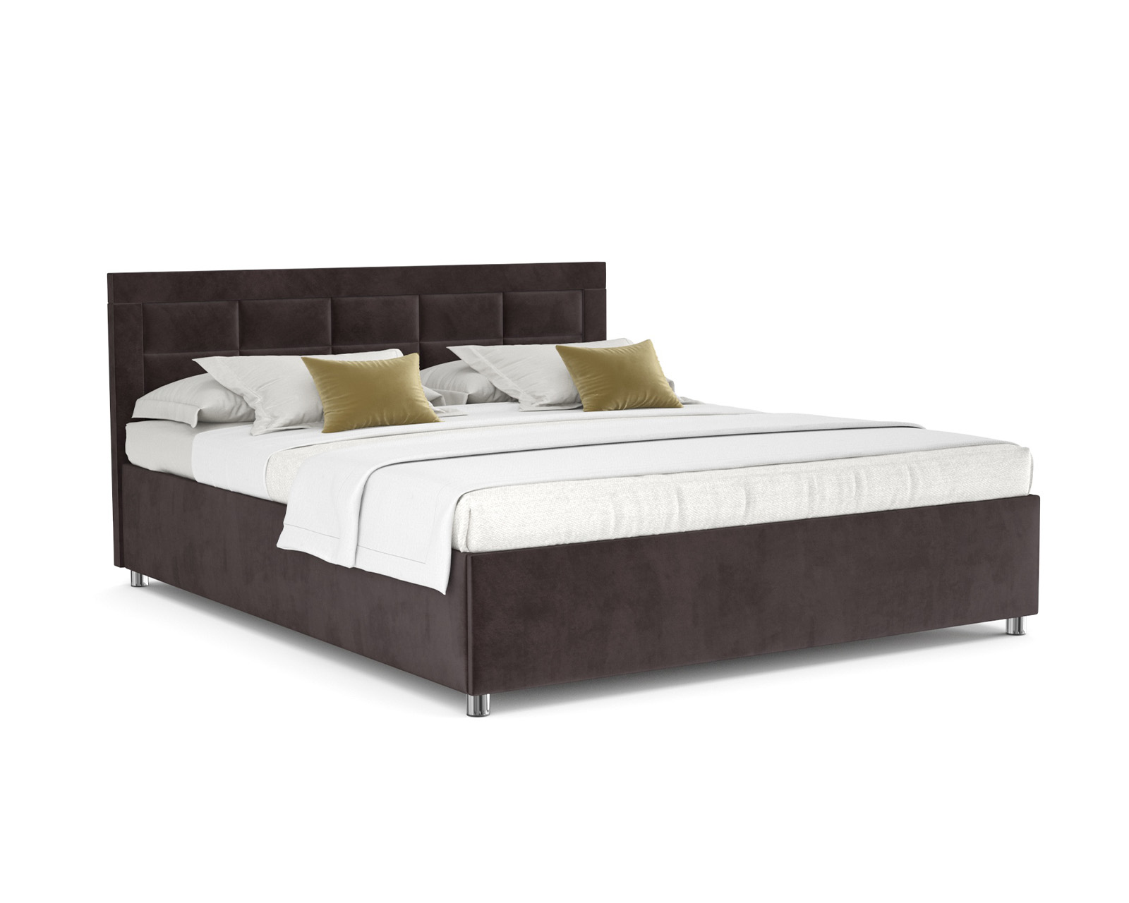 

Кровать двуспальная Mebel-ars Версаль с ПМ, 160х190, Бархат серо-шоколадный, Коричневый, Версаль