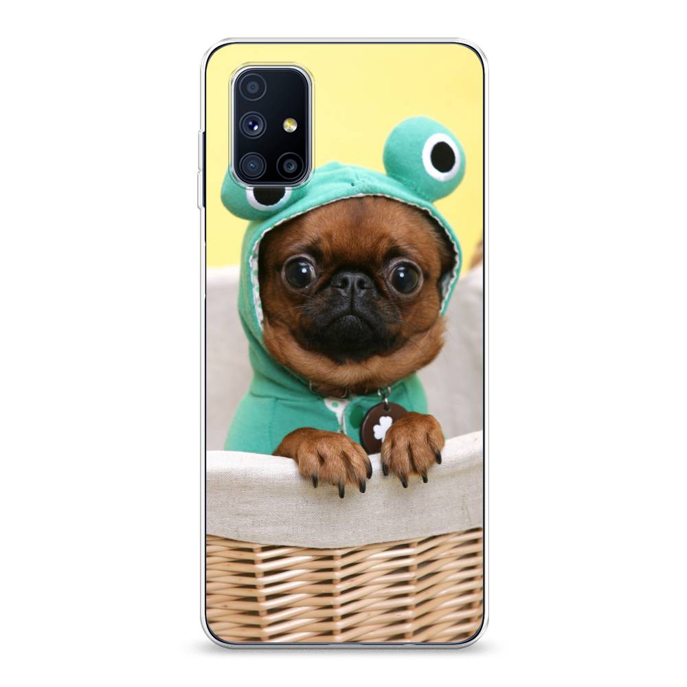 

Чехол на Samsung Galaxy M51 "Собачка в шапке лягушки", Коричневый;желтый;голубой, 2101550-1