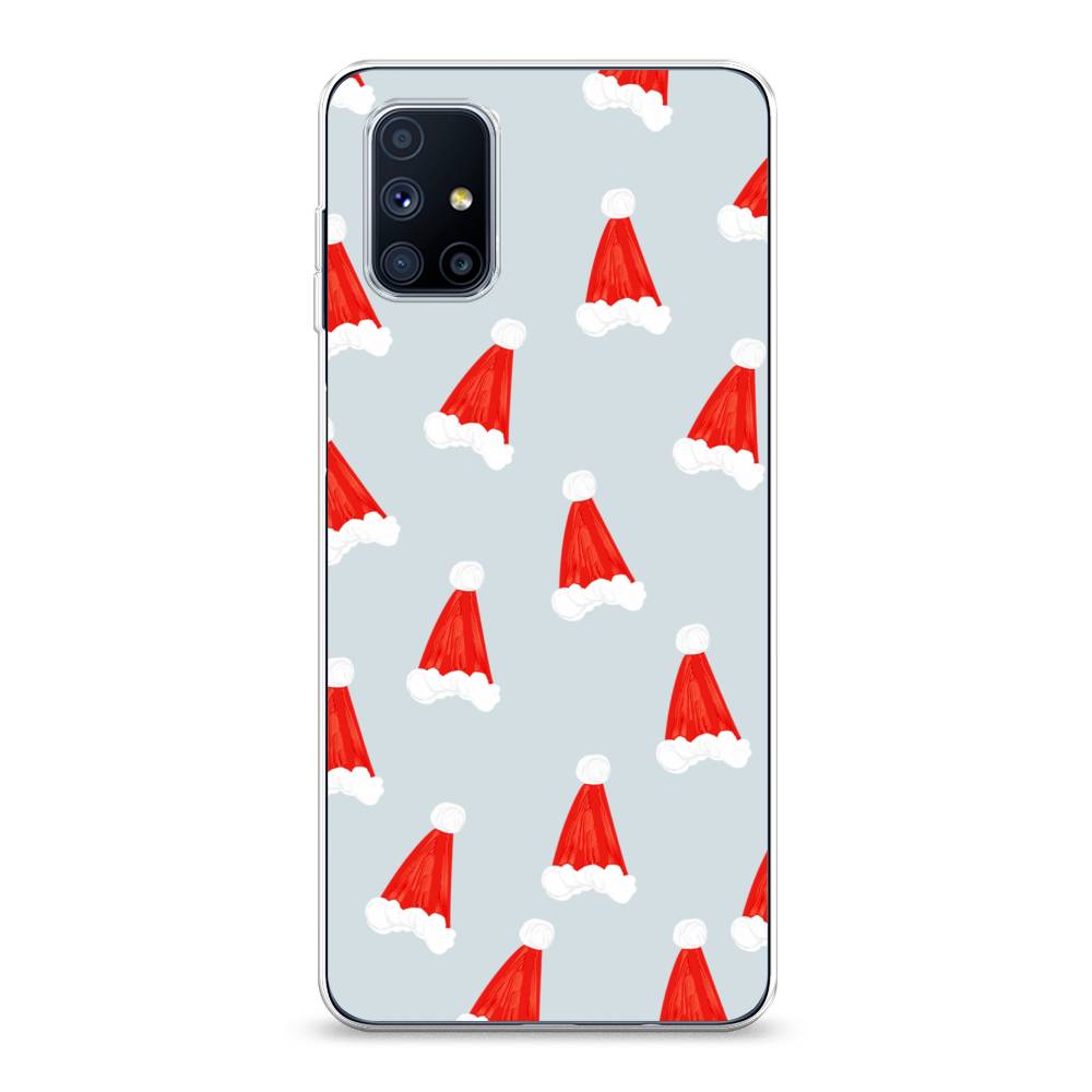 

Чехол на Samsung Galaxy M51 "Новогодние шапочки", Белый;красный;серый, 2101550-5