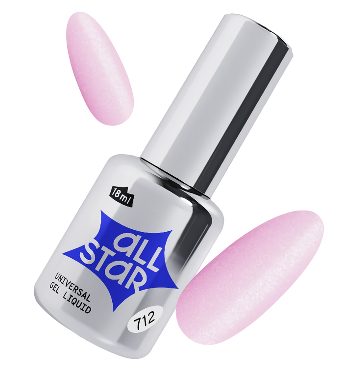 Гель скульптурный низкой вязкости ALL STAR Gloss Pink 712 Розовый с шиммером 18 мл 550₽