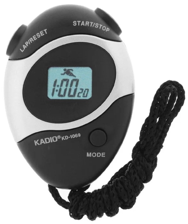 Секундомер Kadio KD-1069 черный/белый