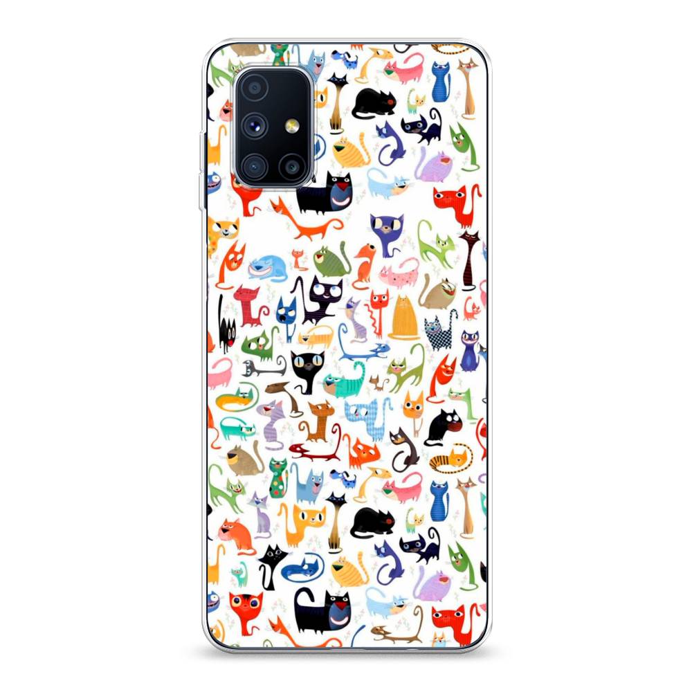

Чехол на Samsung Galaxy M51 "Цветные коты", Разноцветный, 2101550-1