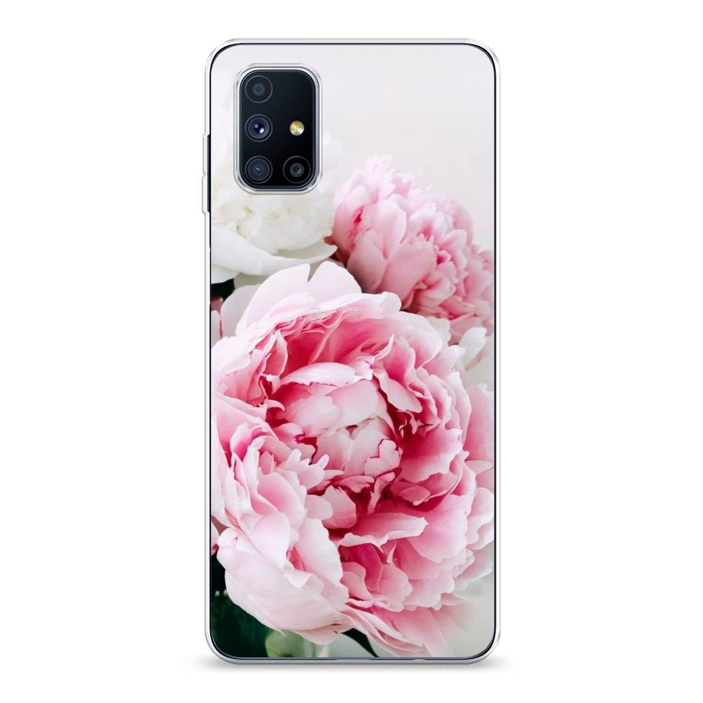 

Чехол на Samsung Galaxy M51 "Розовые и белые пионы", Розовый;белый, 2101550-2