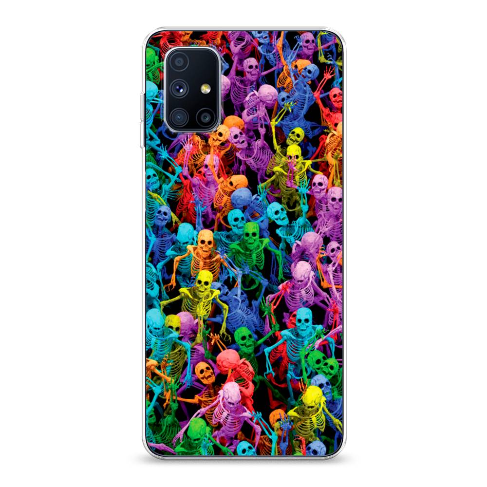 

Чехол на Samsung Galaxy M51 "Вечеринка скелетов", Фиолетовый;желтый;оранжевый, 2101550-6