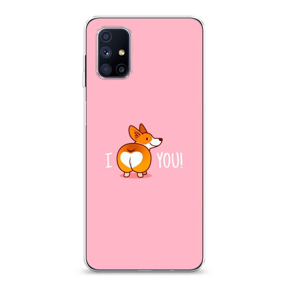 

Чехол на Samsung Galaxy M51 "Корги I love you", Розовый;коричневый;белый, 2101550-1
