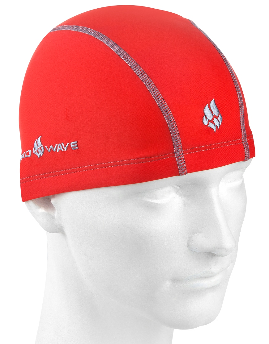 фото Тканевая шапочка для плавания mad wave ergofit lycra cap, цвет красный (05w) madwave