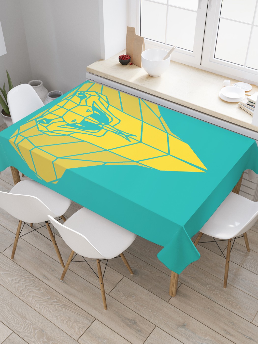 

Скатерть прямоугольная JoyArty "Крылья кобры" из оксфорда, 120x145 см, Голубой, Крылья кобры