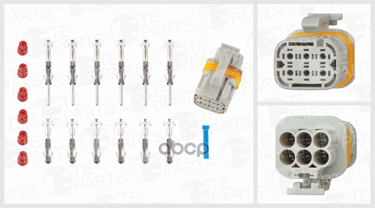 

Разъём 6и Контактный (2х3)(Комплектация 12-Pin, Фиксатор, 6 Уплотнений) TE PARTS арт. 7811