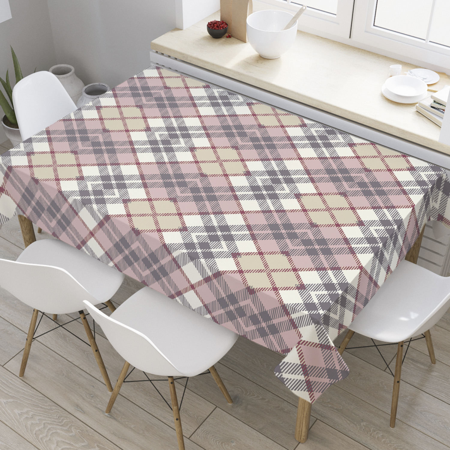 

Скатерть прямоугольная JoyArty "Пастельные фигуры" из оксфорда, 120x145 см, Серый, Пастельные фигуры