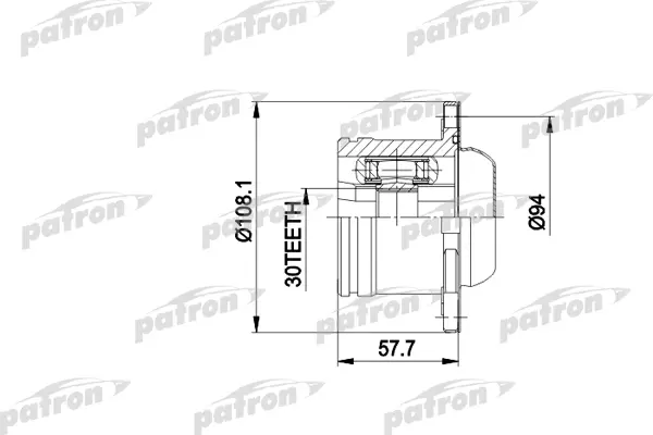 

ШРУС внутр лев/прав к-кт SKODA: OCTAVIA , SW 1.6,1.8 96- АКПП PATRON PCV5010