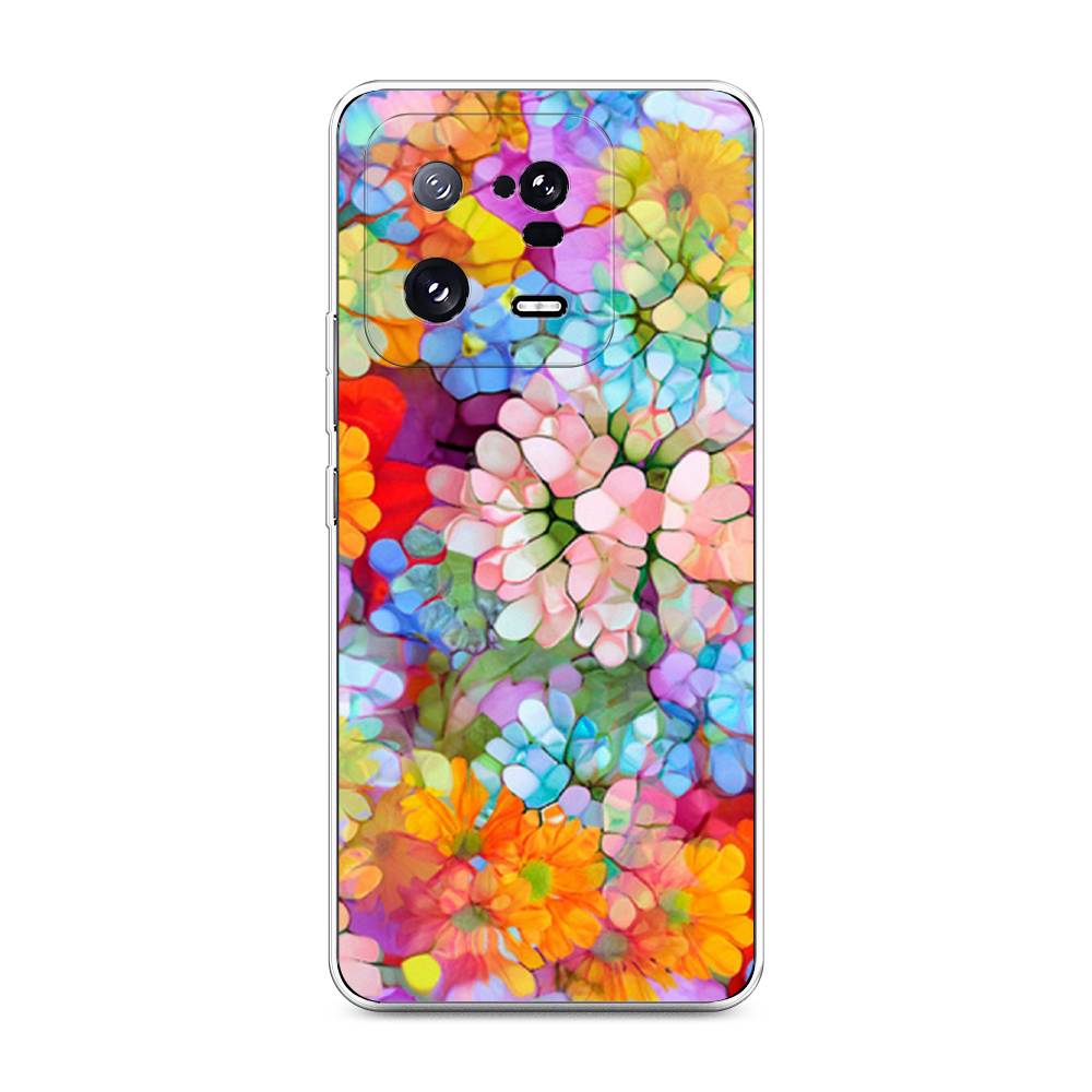 

Чехол на Xiaomi 13 Pro 5G "Цветы витраж", Оранжевый;розовый;голубой, 317350-3