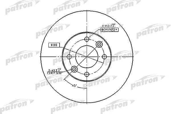 

Тормозной диск PATRON комплект 1 шт. PBD1032