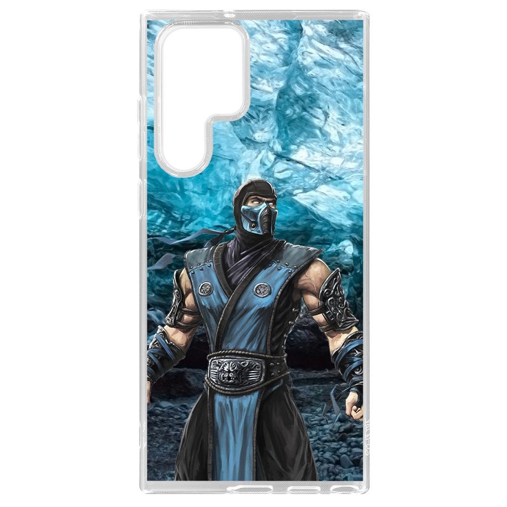 

Чехол-накладка Clear Case Мортал Комбат. Саб Зиро для Samsung Galaxy S22 Ultra (S908), Прозрачный