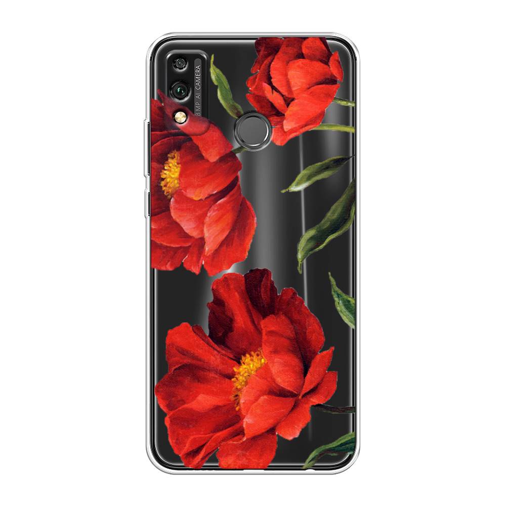фото Чехол awog "красные маки" для honor 9x lite