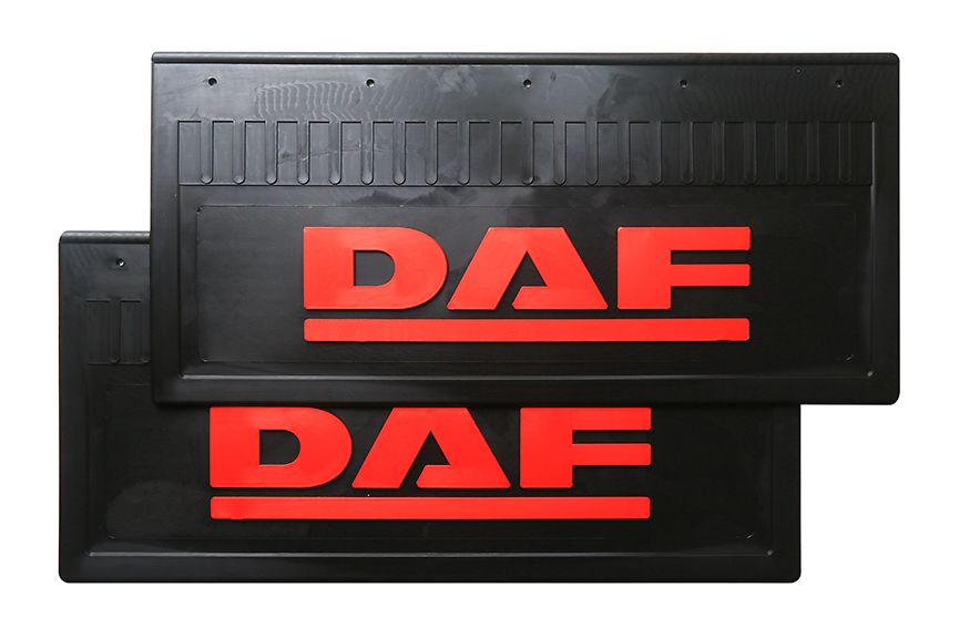 

Комплект брызговиков DAF задние 520*250 (LUX) красная надпись